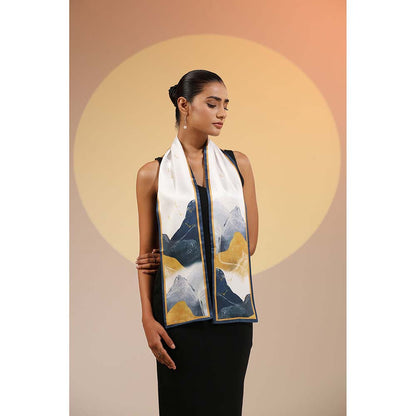 Dusala India Multi-Colour Printed Saffie Silk Neck Scarf