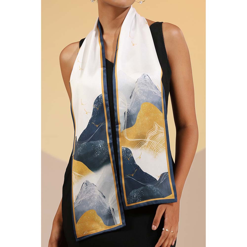 Dusala India Multi-Colour Printed Saffie Silk Neck Scarf