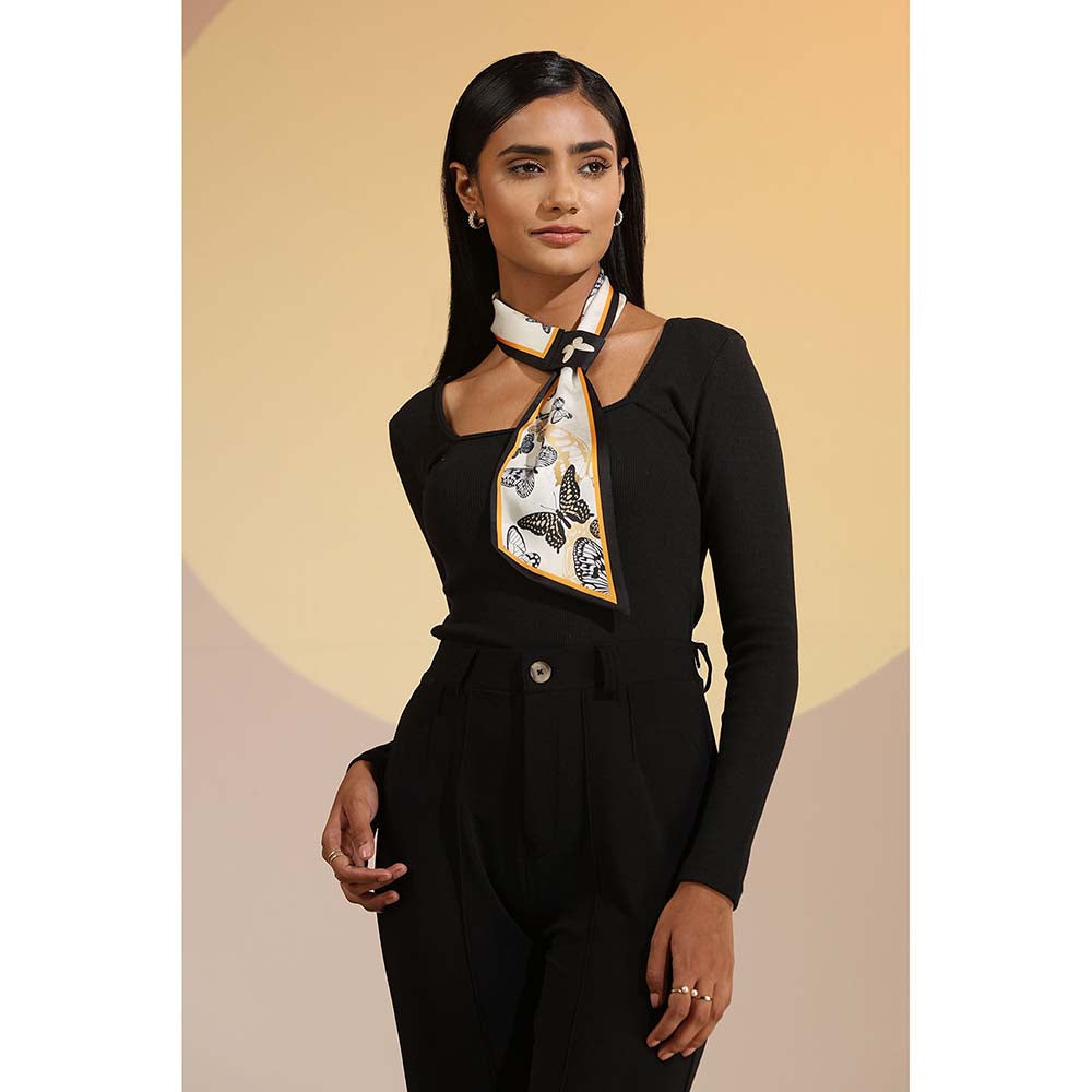 Dusala India Multi-Colour Printed Winslet Silk Neck Scarf