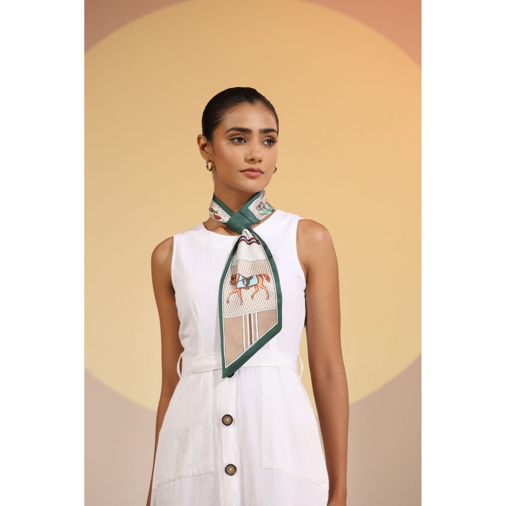 Dusala India Multi-Colour Printed Regina Silk Neck Scarf