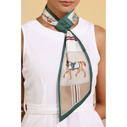 Dusala India Multi-Colour Printed Regina Silk Neck Scarf