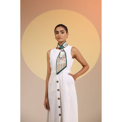 Dusala India Multi-Colour Printed Regina Silk Neck Scarf