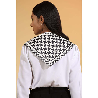 Dusala India Black Printed Ashy Silk Neck Scarf