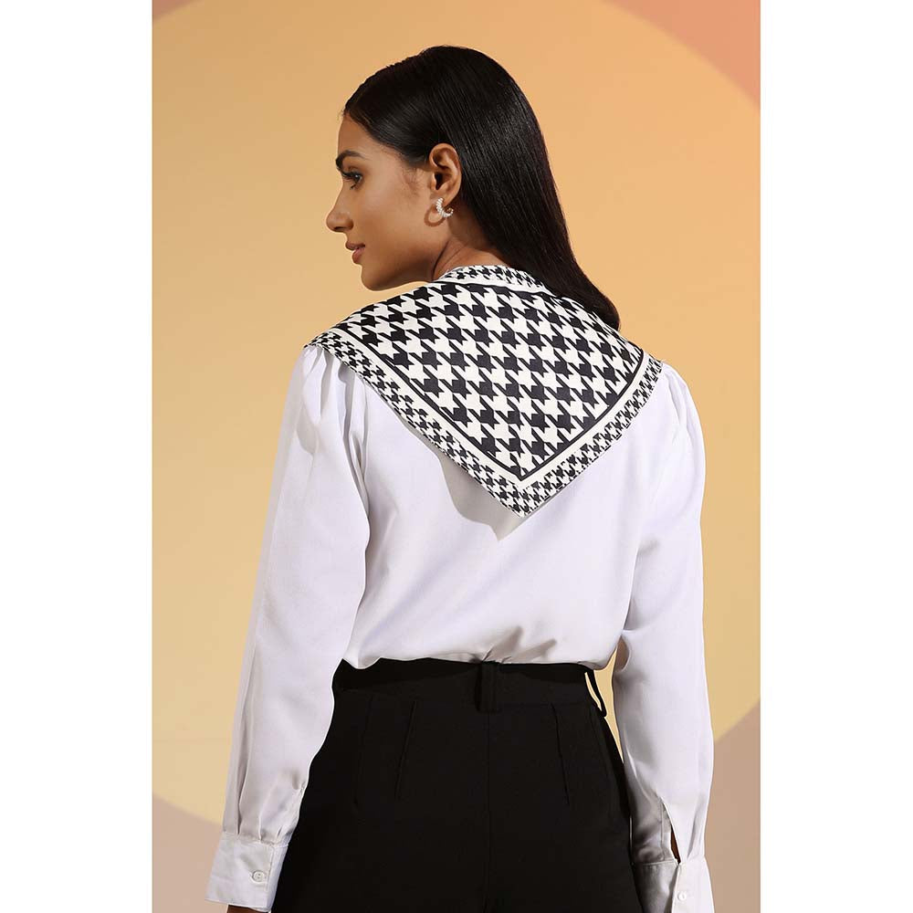 Dusala India Black Printed Ashy Silk Neck Scarf