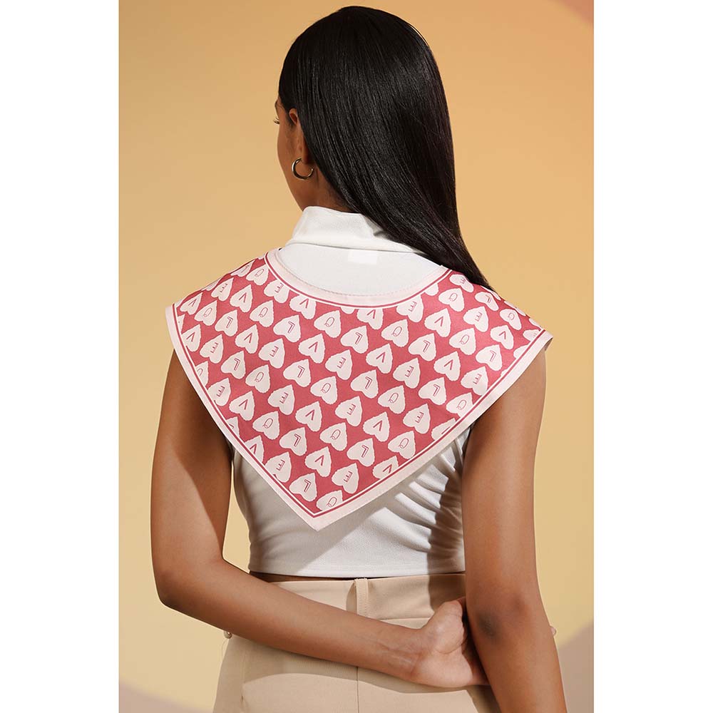 Dusala India Pink Printed Hiya Silk Neck Scarf