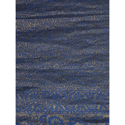Dusala India Blue Pashmina Blend In Zari Work Stole