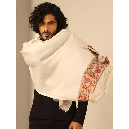 Dusala India Mahesh Off White Cashmere Stole