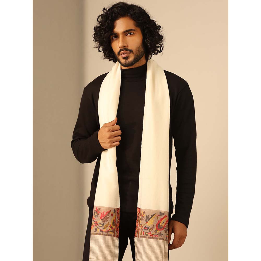 Dusala India Mahesh Off White Cashmere Stole