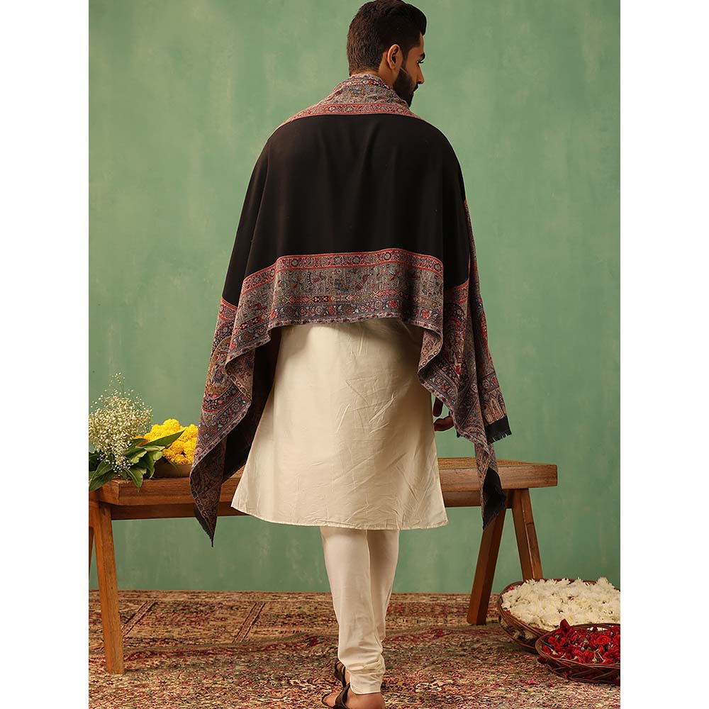 Dusala India Black Tanish Cashmere Stole