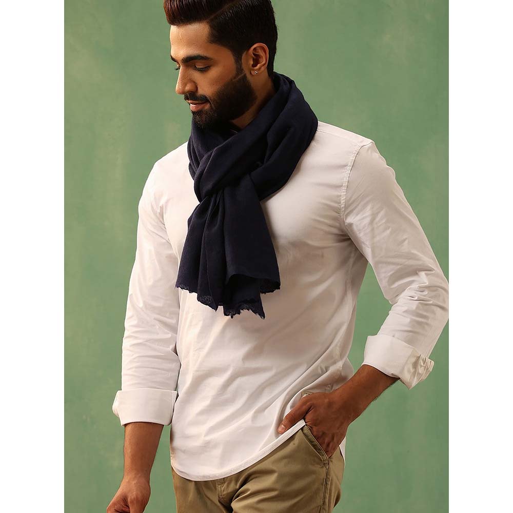Dusala India Navy Blue Shreedhar Cashmere Stole