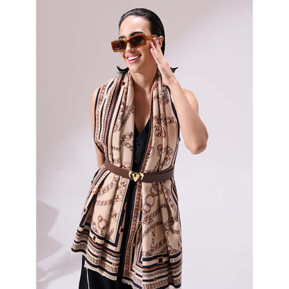 Dusala India Jon Beige Heritage Cashmere Stole