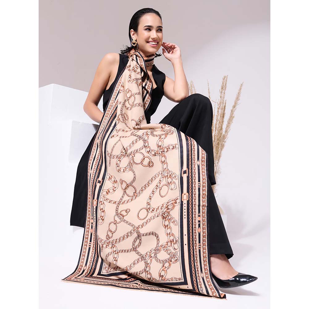 Dusala India Jon Beige Heritage Cashmere Stole