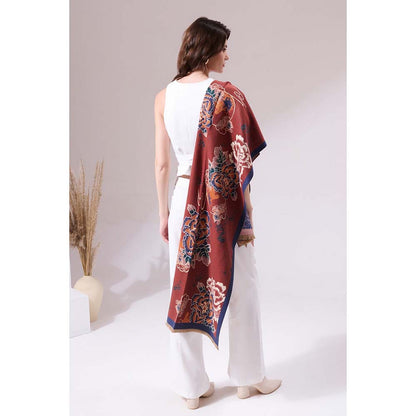 Dusala India Chica Maroon Heritage Cashmere Stole