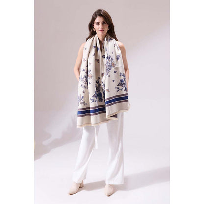 Dusala India Neya Off White Heritage Cashmere Stole