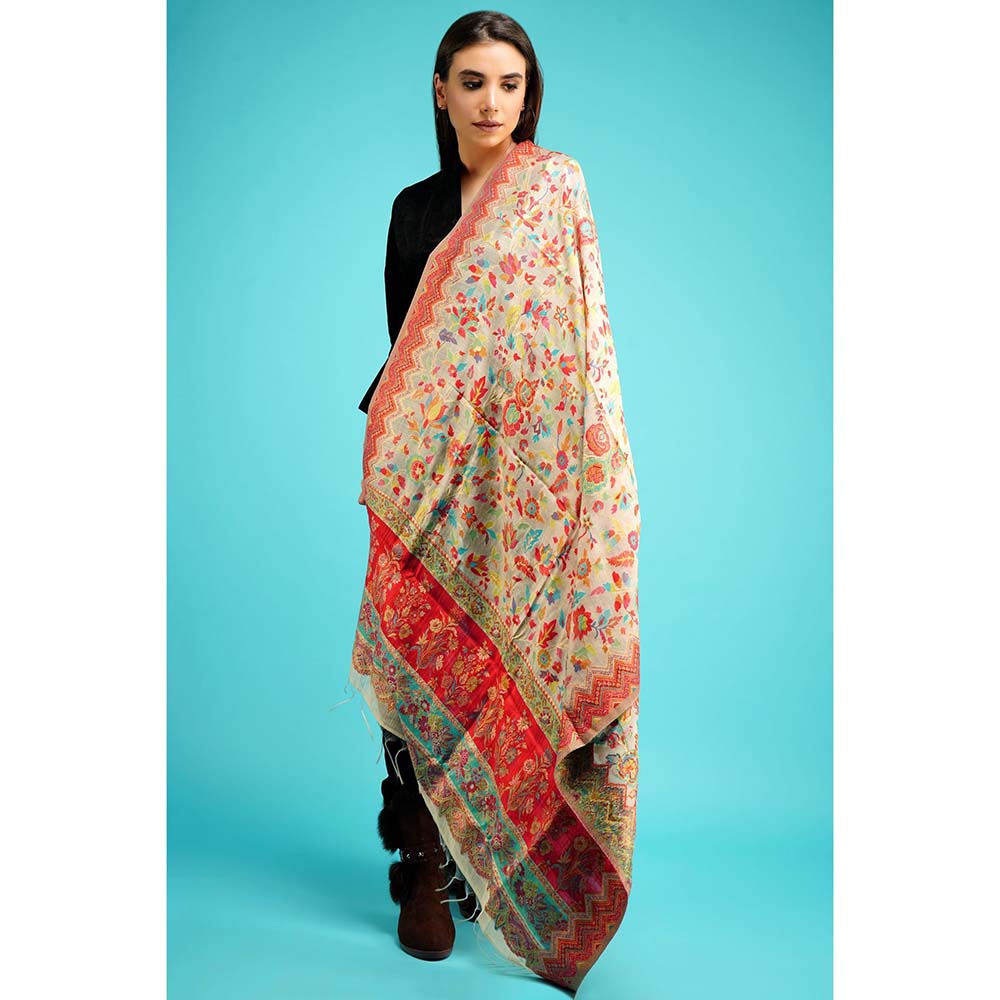 Dusala India Cashmere Multicolour Kani Weave Stole