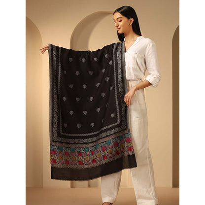 Dusala India Black Sprunger Cashmere Stole