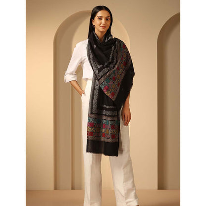 Dusala India Black Sprunger Cashmere Stole