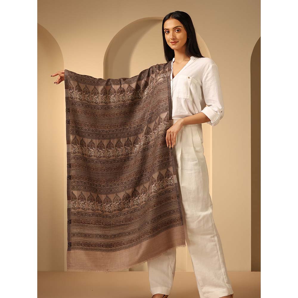 Dusala India Brown Rhea Cashmere Stole