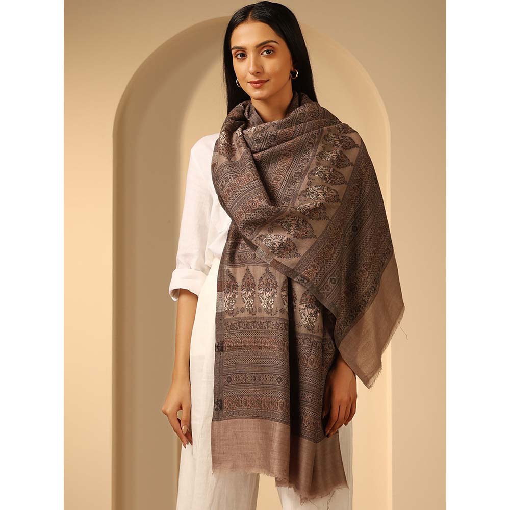 Dusala India Brown Rhea Cashmere Stole