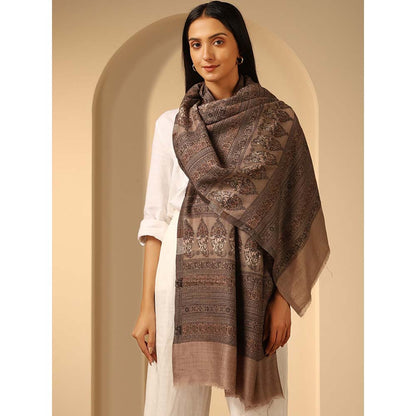 Dusala India Brown Rhea Cashmere Stole