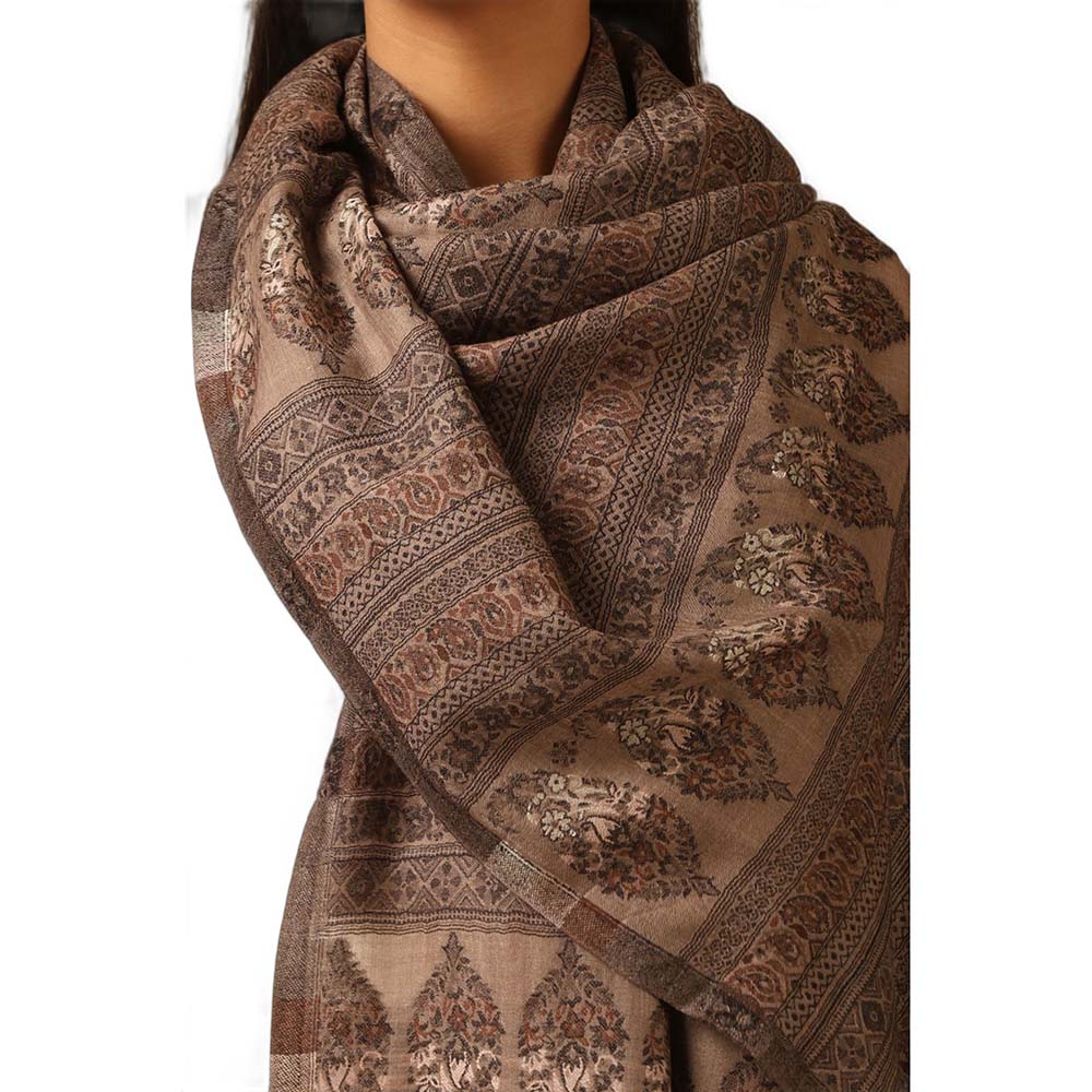 Dusala India Brown Rhea Cashmere Stole
