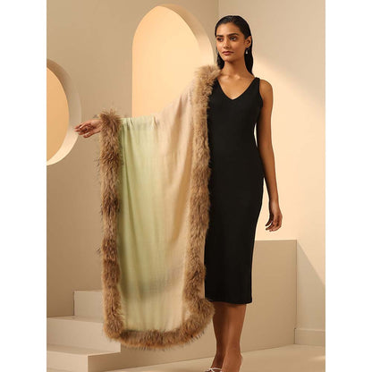 Dusala India Brown Cassia Cashmere Fur Stole
