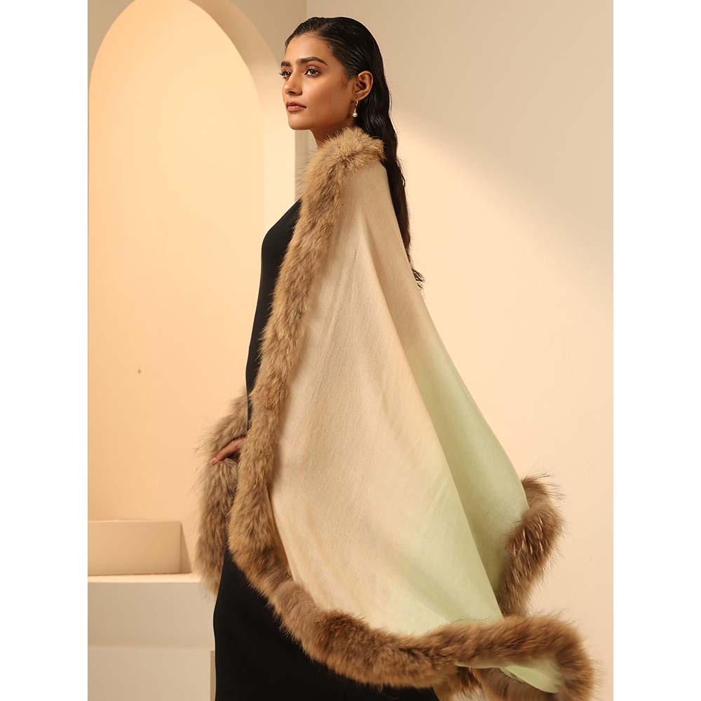 Dusala India Brown Cassia Cashmere Fur Stole