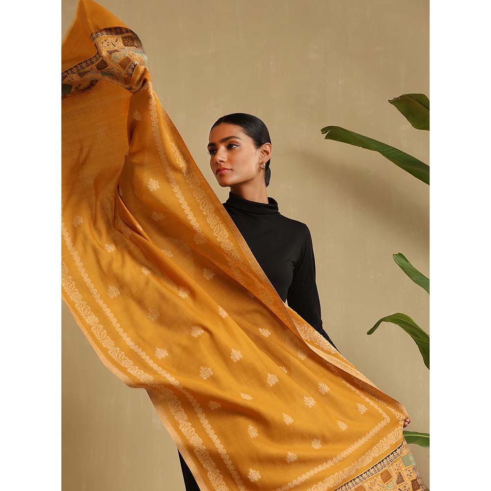 Dusala India Mustard Nora Cashmere Stole