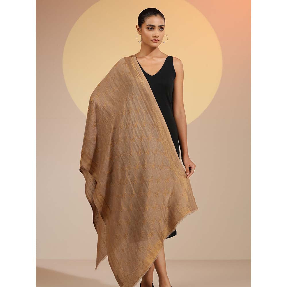 Dusala India Brown Ashti Dusala Cashmere Fine Wool Stole