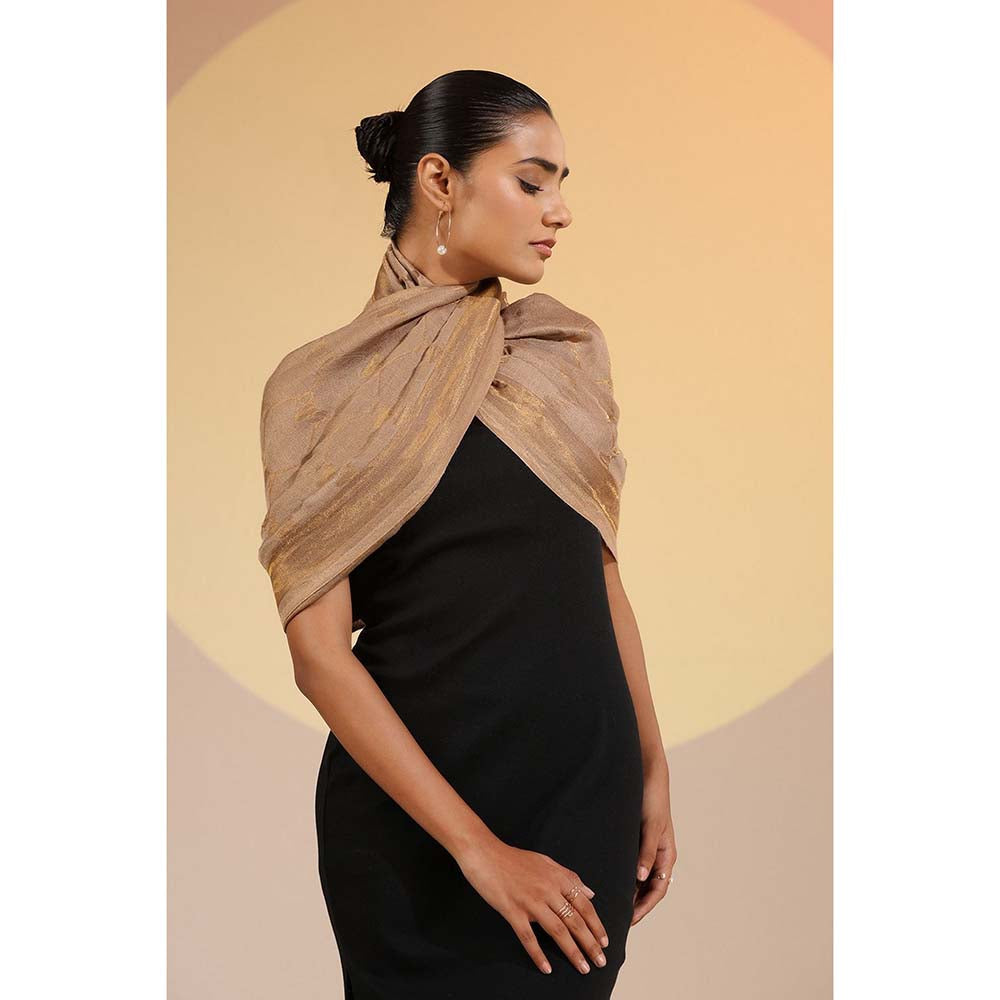 Dusala India Brown Ashti Dusala Cashmere Fine Wool Stole