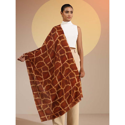 Dusala India Brown Stacy Cashmere Fine Wool Stole