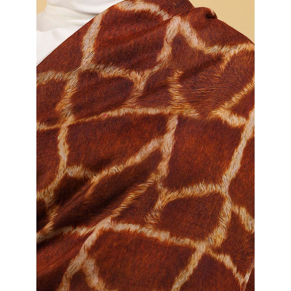 Dusala India Brown Stacy Cashmere Fine Wool Stole