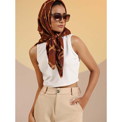 Dusala India Brown Stacy Cashmere Fine Wool Stole