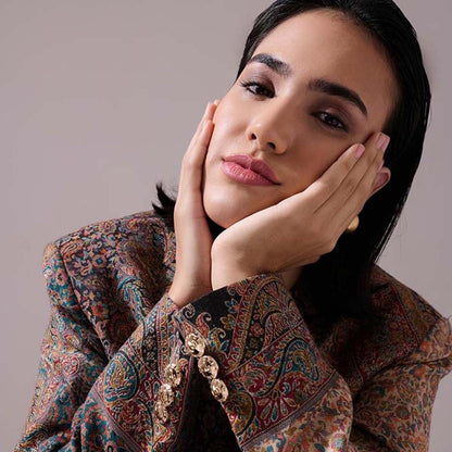 Dusala India Tashi Fine Wool Silk Multi-Color Blazer