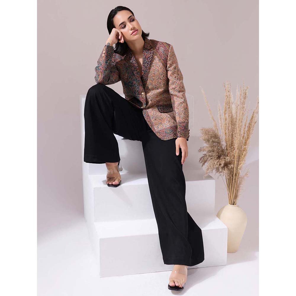 Dusala India Tashi Fine Wool Silk Multi-Color Blazer