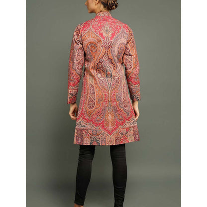 Dusala India Long Paisley Vintage Red Coat