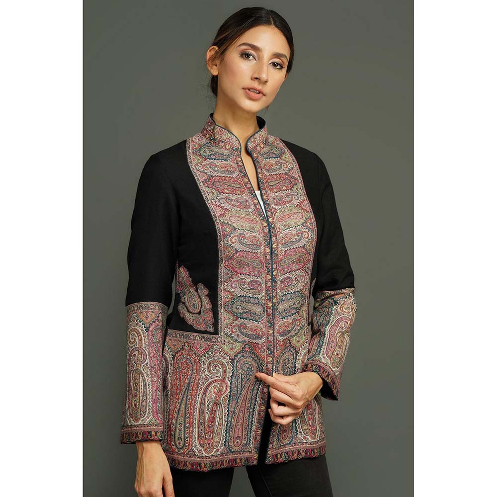 Dusala India Antique Jamawar Pashmina Multi-Color Shrug