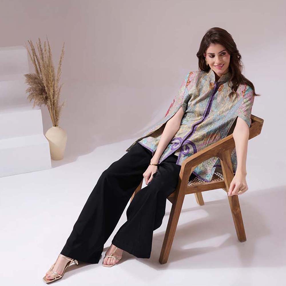 Dusala India Tanishi Pashmina Blended Multi-Color Cape