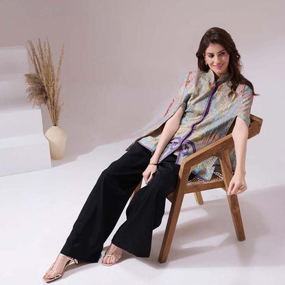 Dusala India Tanishi Pashmina Blended Multi-Color Cape