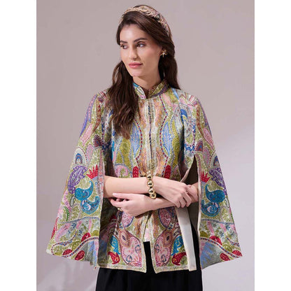 Dusala India Tapasi Pashmina Blended Multi-Color Cape
