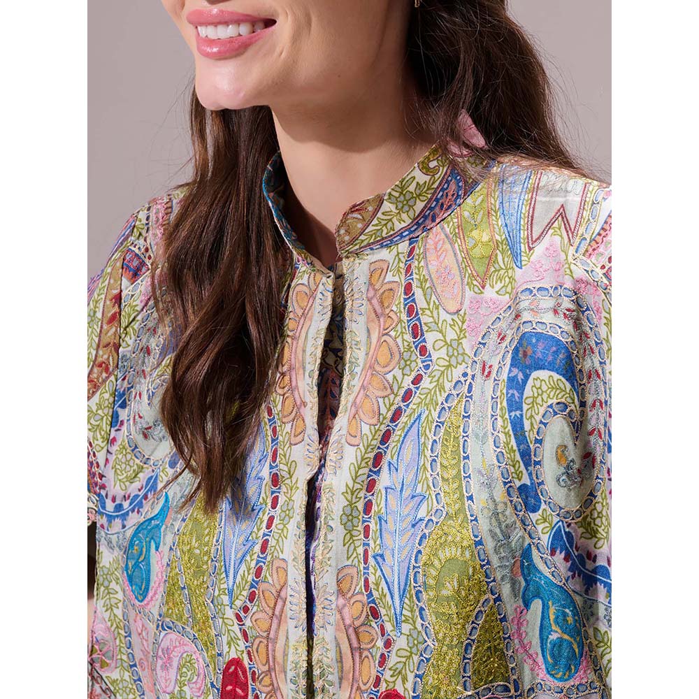 Dusala India Tapasi Pashmina Blended Multi-Color Cape
