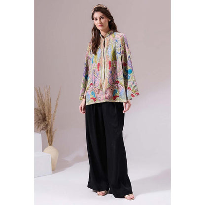 Dusala India Tapasi Pashmina Blended Multi-Color Cape