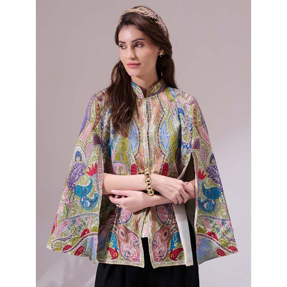 Dusala India Tapasi Pashmina Blended Multi-Color Cape