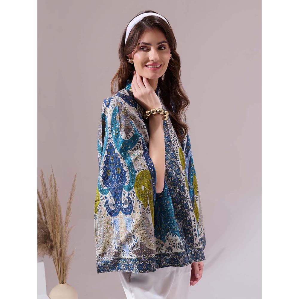 Dusala India Tarika Pashmina Blended Multi-Color Cape