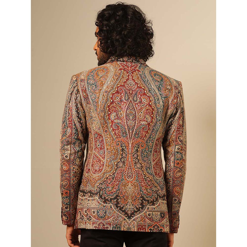 Dusala India Multi-Colour Raj Fine Wool Silk Full Blazer
