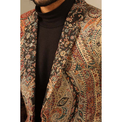 Dusala India Multi-Colour Raj Fine Wool Silk Full Blazer