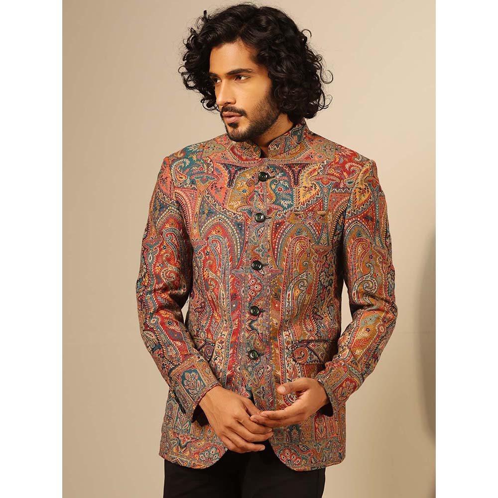 Dusala India Multi-Colour Kabir Fine Wool Silk Full Blazer
