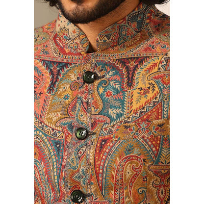Dusala India Multi-Colour Kabir Fine Wool Silk Full Blazer