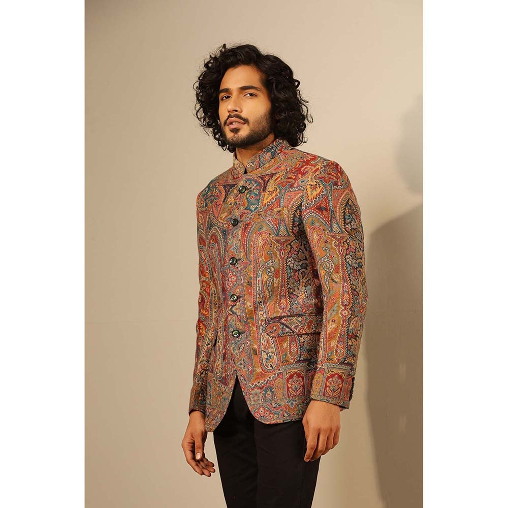 Dusala India Multi-Colour Kabir Fine Wool Silk Full Blazer