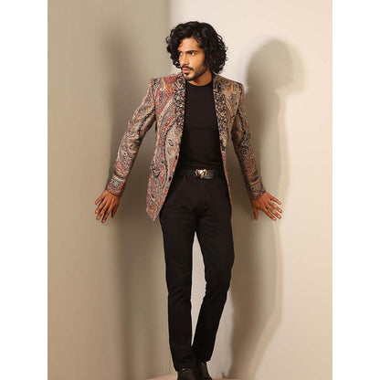 Dusala India Multi-Colour Rehan Fine Wool Silk Full Blazer